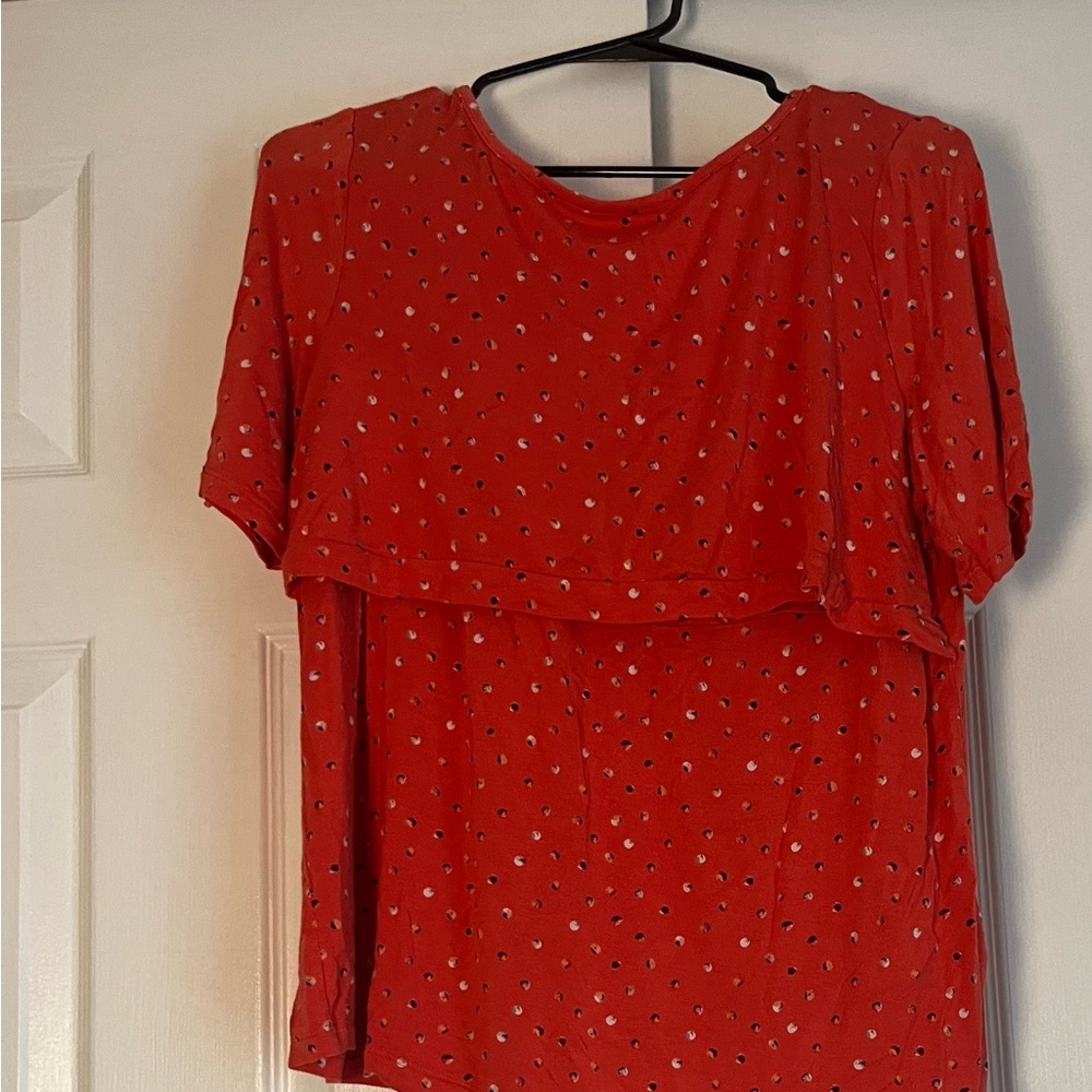 a:glow Maternity Coral Blouse